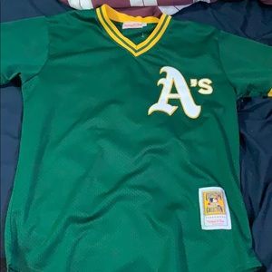 Ricky Henderson Green Oakland Athletics Jersey